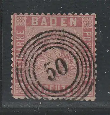 Baden Nr. 12, Nummernstempel 50 (Gernsbach), geprüft