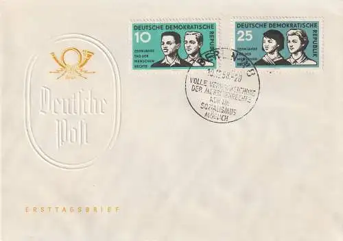 DDR Mi.-Nr. 669/70 (Menschenrechte) auf FDC