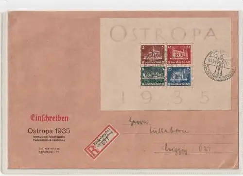 Ostropa-Block auf Ersttags-Einschreiben, Pracht