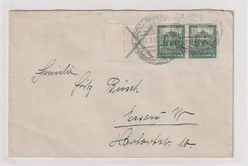 DR Nothilfe 1931: Zusammendruck W 39 mit Rand, portorichtig