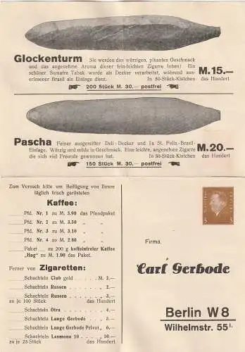 DR Privatganzsache PP 109/B1  Zigarrenwerbung