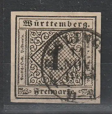 Württemberg Nr. 1a II, bestgeprüft Stegmüller BPP 