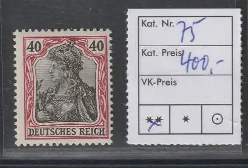 DR: Germania Nr. 75 postfrisch (MNH), bestgeprüft 