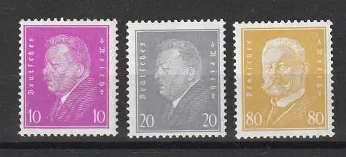 DR: Hindenburg/Ebert Erg.-werte, postfrisch (MNH), geprüft