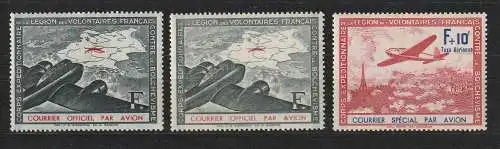 Franz. Legion: Flugzeuge in a- und b-Farbe, postfrisch (MNH)