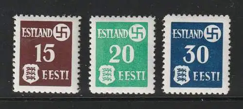 Besetzg. Estland, Freimarkensatz, ** (MNH)