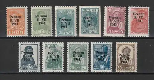 Besetzg. Estland/Pärnu, Aufdrucksatzsatz, ** (MNH), geprüft