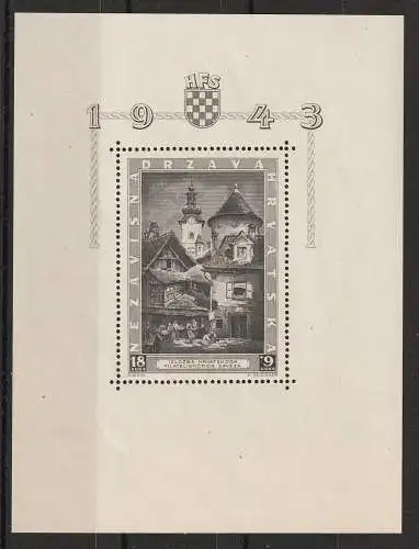 Kroatien 1941-1945: Block 6, postfrisch (MNH)