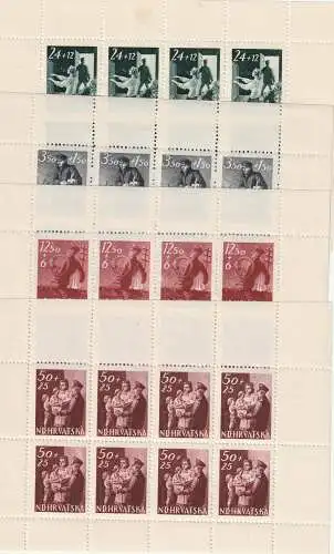 Kroatien 1941-1945: Kleinbögen Postbeamte, ** (MNH)