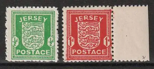 Jersey, Freimarken 1 - 2, ** (MNH)