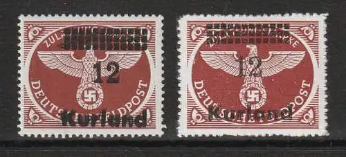 Kurland: Spitzenwerte 4 A und B, geprüft, ** (MNH)