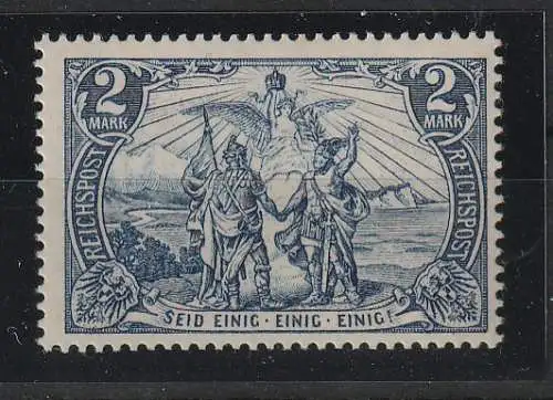 DR: 2-Mark-Reichspost Typ I, ** (MNH). mit Attest "einwandfrei"