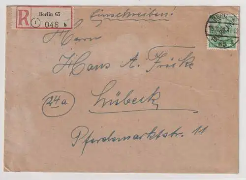 Berlin 1948: 84 Pfg. Schwarzaufdr. auf R-Fernbrief, Befund