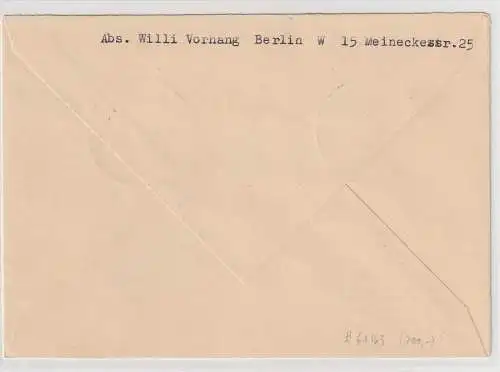 Berlin 1949: Goethesatz auf Ersttagsbrief, Attest Schlegel