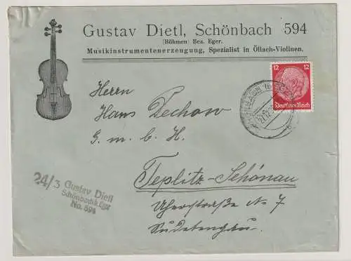 Gustav Dietl, Musikinstrumentenbau, Schönbach