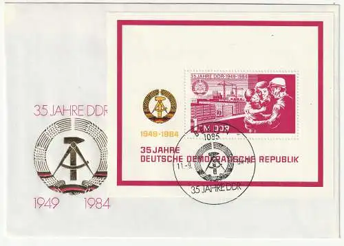 DDR, FDC Block 78 "35 Jahre DDR"