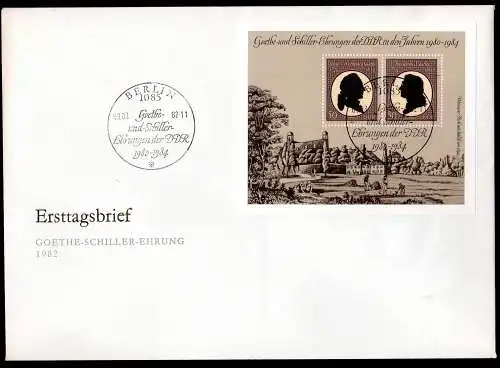 DDR, FDC Block 66 "Goethe-/Schiller-Ehrung"