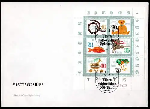 DDR, FDC  Kleinbogen "Historisches Spielzeug II"