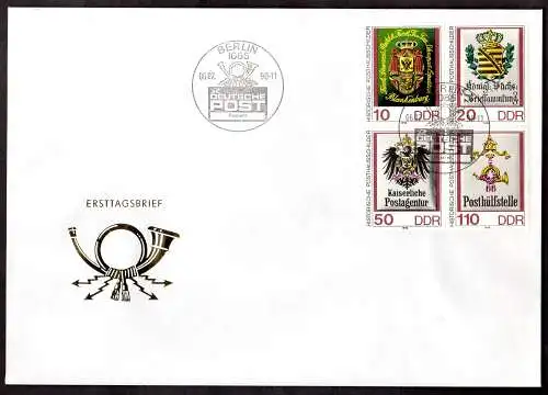 DDR, FDC Zus.-dr. "Historische Posthausschilder"