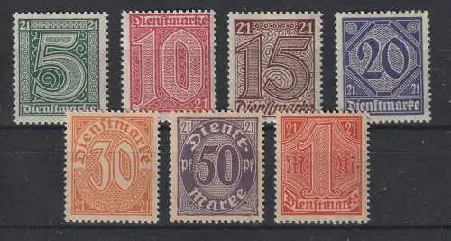 DR: Dienstmarkensatz 16 - 22, ** (MNH)