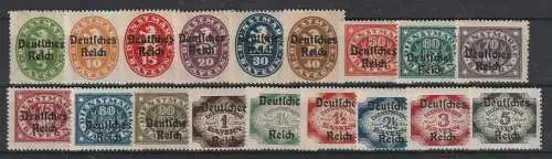 DR: Dienstmarkensatz 34 - 51, ** (MNH)