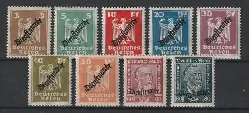 DR: Dienstmarkensatz 105 - 113, ** (MNH)