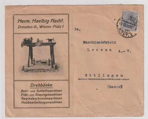 Reklameumschlag: Helbig-Drehbänke, Dresden