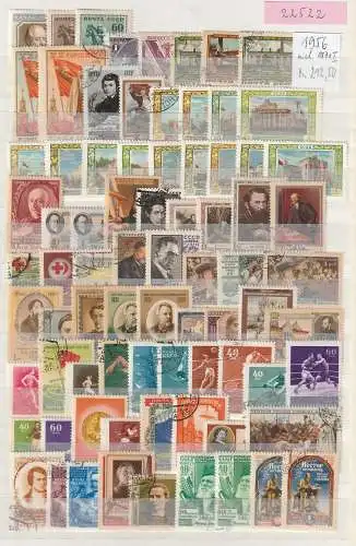 SU: Jahrgang 1956 komplett, gestempelt, incl. der Blocks und 1871 I + II