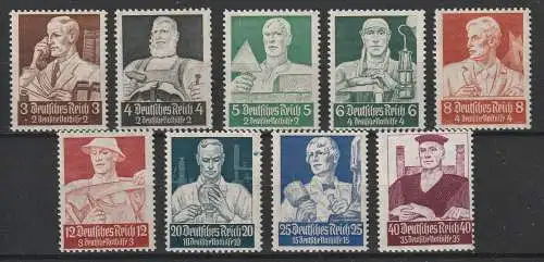 3. Reich: Berufsstände, postfrisch (MNH), geprüft