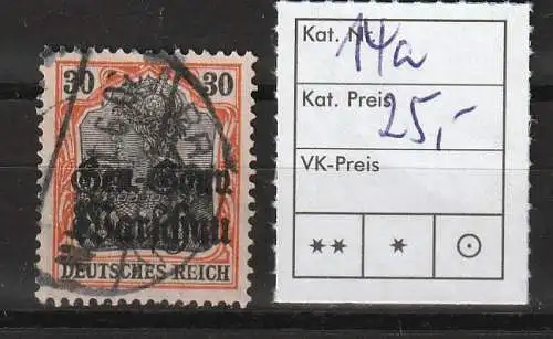 Dt. Besetzung Polen: Nr. 14 in a-Farbe, gestempelt, BPP-geprüft