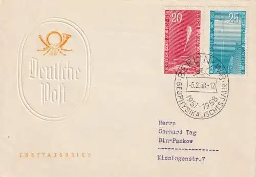 DDR Mi.-Nr. 616-7 (Geophysik. Jahr) auf FDC