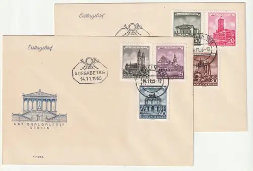 DDR-FDC: Wiederaufbau historischer Gebäude (1955) 