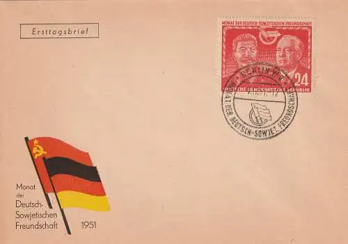 DDR-FDC: Monat der DSF (Stalin / Pieck) 24 Pfg.