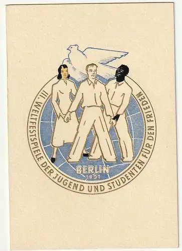 DDR FDC: Weltfestspiele 1951 auf Faltkarte