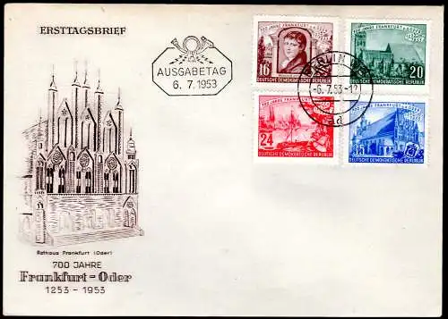 DDR-FDC:  Mi.-Nr.358-61 (700 Jahre Frankfurt/O) 