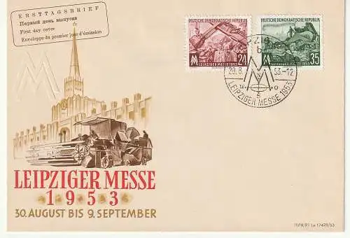 DDR FDC: Leipziger Herbstmesse 1953