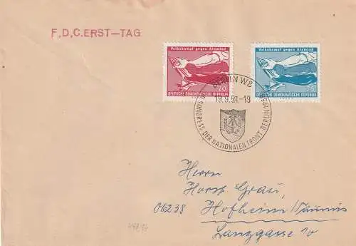 DDR Mi.-Nr. 655-6 (Atomtod) auf FDC
