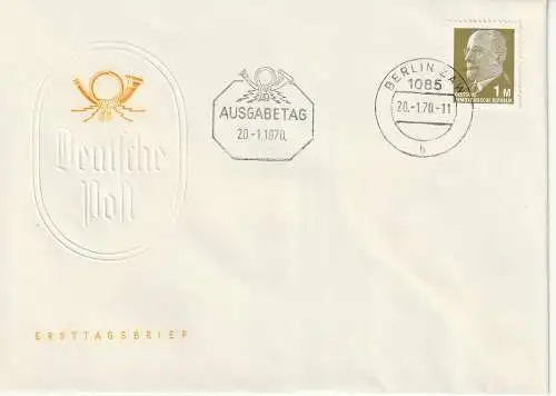 DDR, FDC. 1 Mark Ulbricht