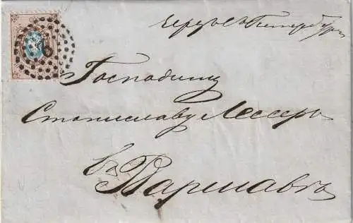 Russland: Nr. 5 auf Luxusbrief St. Petersburg - Warschau