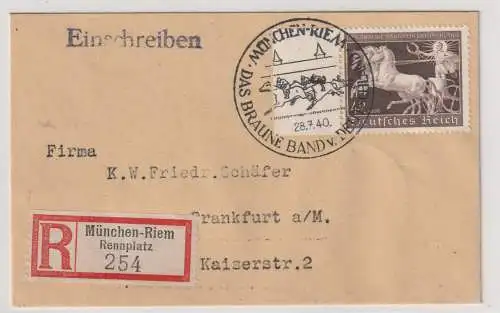 DR: Braunes Band 1940 auf R-Briefchen
