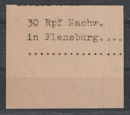 Flensburg Mi.-Nr. 1, ** (MNH), gepr. Richter