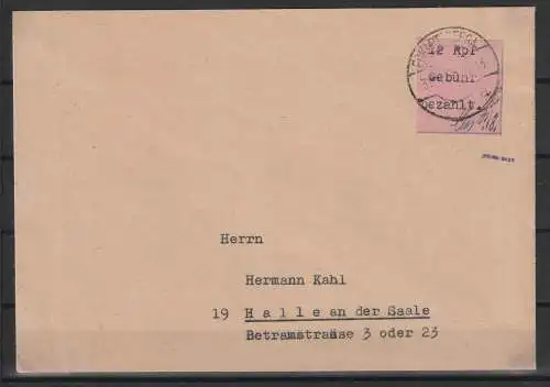 Eckartsberga Nr. 2 auf Sammlerbrief, gepr. Zirkenbach