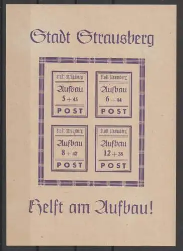 Strausberg Block 1, ** (MNH)