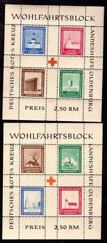 Lokalausgabe Oldenburg, Blocks I und II, gezähnt, **