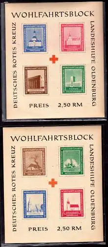 Lokalausgabe Oldenburg, Blocks I und II, geschnitten, **