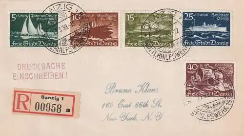Danzig: WHW 1938 als Satzbrief nach New York
