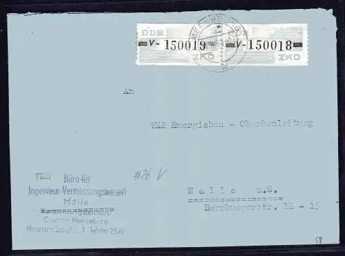 ZKD-Brief  Mi.-Nr. 26 V im Paar