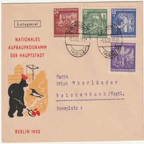 DDR-FDC: Berlin-Aufbau (1952)