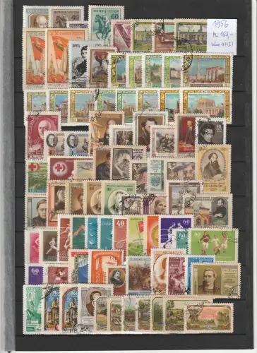 SU: Jahrgang 1956 komplett incl. Blocks, gestempelt