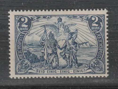 DR: Reichspost 2 Mk, Type I, postfrisch (MNH), Attest